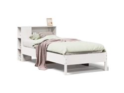 Maison Exclusive - Cama Con Estantería Sin Colchón Madera Maciza Blanca 75x190 Cm