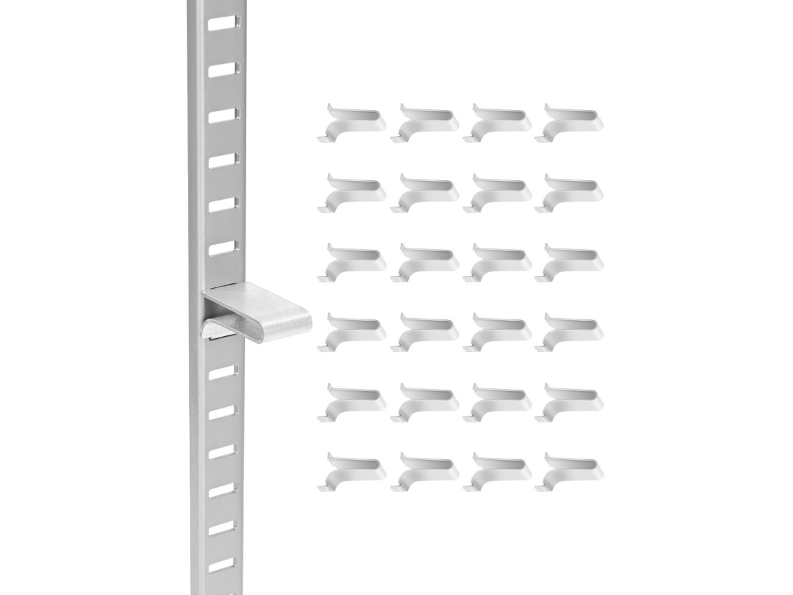 Juego de 40 soportes para estantes de acero galvanizado Tekmaquinas con fijación segura
