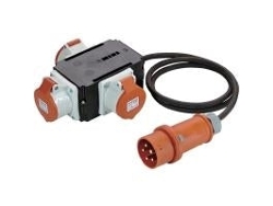 60529 Distribuidor de corriente Mixo 400v o 32 A 1 enchufe Cee 32 A, 5 pines 400 V IP44 Como Schwabe (60529)