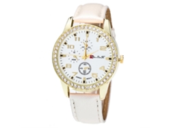 Reloj De Pareja De Cuarzo Con Correa De Cuero Pu Y Strass Blanco Zhoulianfa