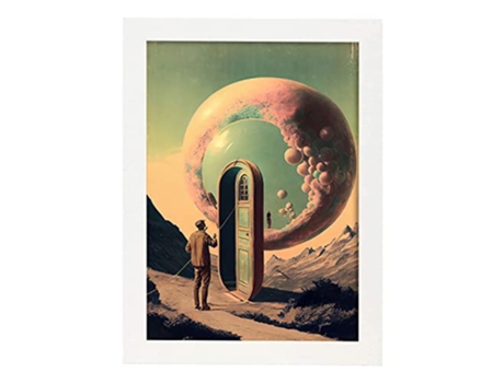 NACNIC Poster Algodón De Azúcar En Estilo Surrealismo Cinematográfico Ilustraciones Y Grabados De Historieta Abstracta Y Artística A3 Marcos Blanco...