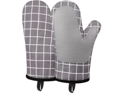 Guantes De Horno De Silicona Resistentes Al Calor Con Forro De Algodón, Antideslizantes Para Cocinar, Hornear Y Asar A La Parrilla (gris)