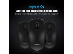 Ratón Con Cable Logitech M90 Con Seguimiento Óptico, 1000 Ppp Y Diseño De Tamaño Completo Para Pc Y Portátiles.