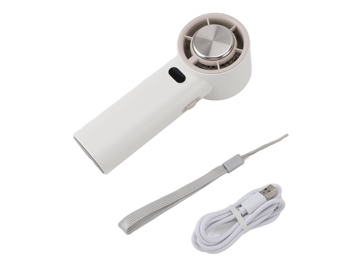 Mini Ventilador Portátil Recargable Por Usb De 3600 Mah De Alta Velocidad Para Camping, Viajes, Oficina, Blanco.
