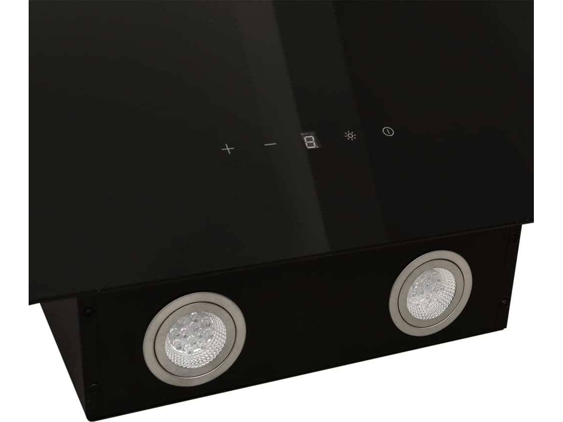 VidaXL Campana extractora de pared acero vidrio templado negro 90 cm