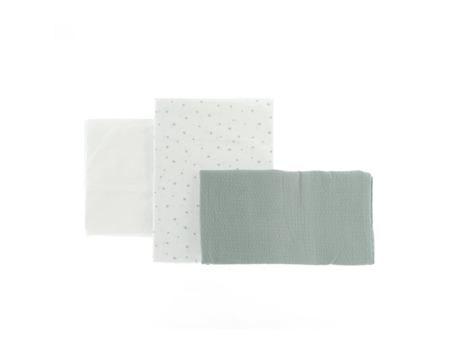 Sabana Cuna 3 Pzas (Cuna 60) 100X165X1 cm Verde Mágico CAMBRASS