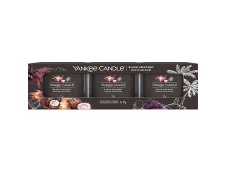 Pack de 3 Velas Votivas Aromáticas Coco Negro YANKEE CANDLE