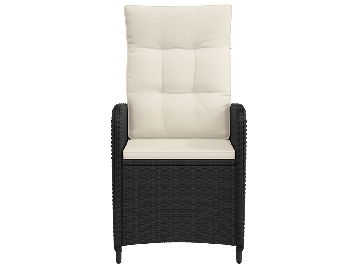 Maison Exclusive - Silla De Jardín Reclinable Negro Y Blanco Crema