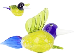 Delicada estatua artística de pájaro en cristal amarillo, ideal para la decoración de la oficina, elegante adorno para el dormitorio o el hogar - GOKOCO