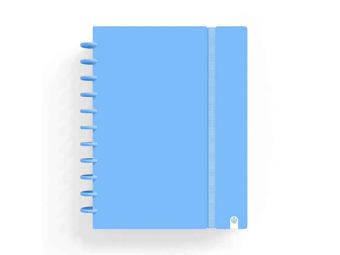 Cuaderno INGENIOX A4 Rayado 80Hj 100G Foam C/Goma Elástica Azul Pastel 66024030