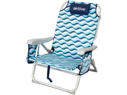 Silla playa alta multiposición 50x58x80 cm azul