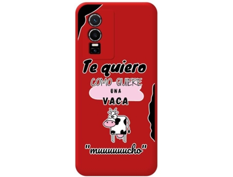 Carcasa para Vivo Y76 5G TUMUNDOSMARTPHONE Silicona Líquida Dibujos Rojo
