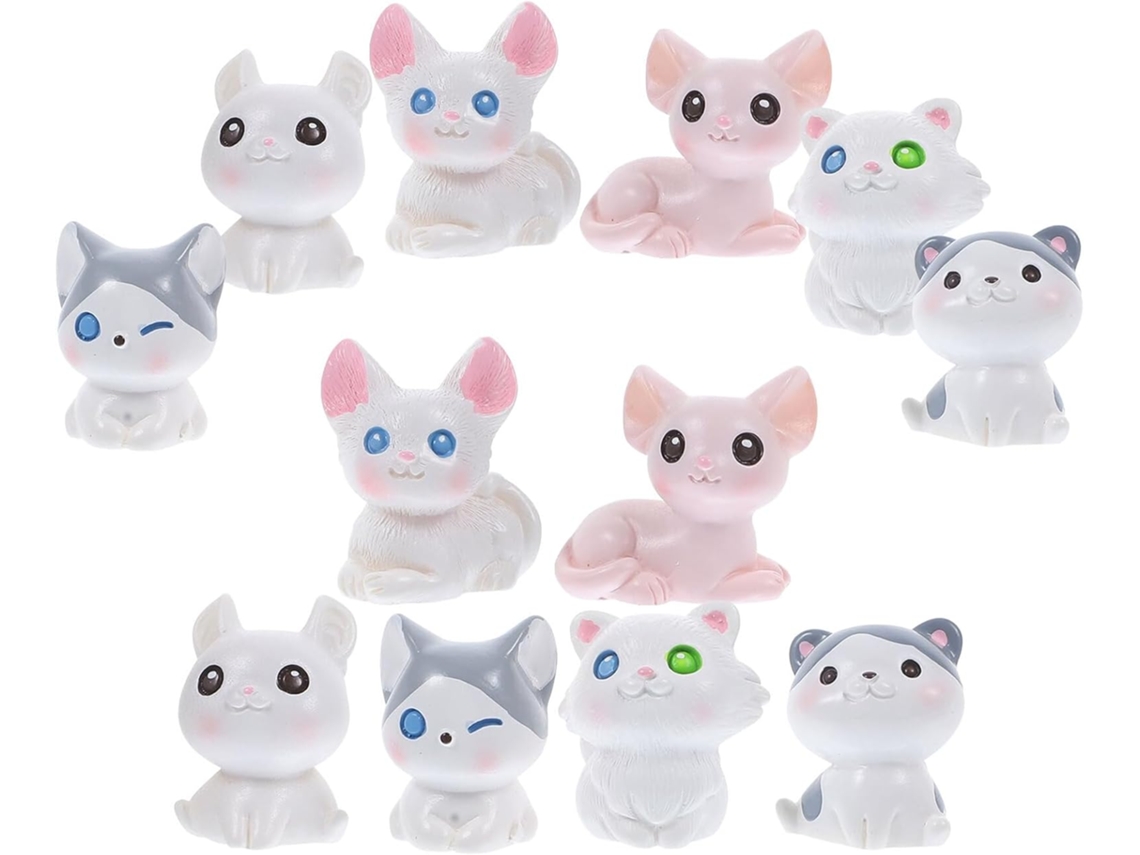 Juego De 12 Figuritas De Gatos En Miniatura De Resina De Colores, Ideales Para Decorar Jardines De Hadas.