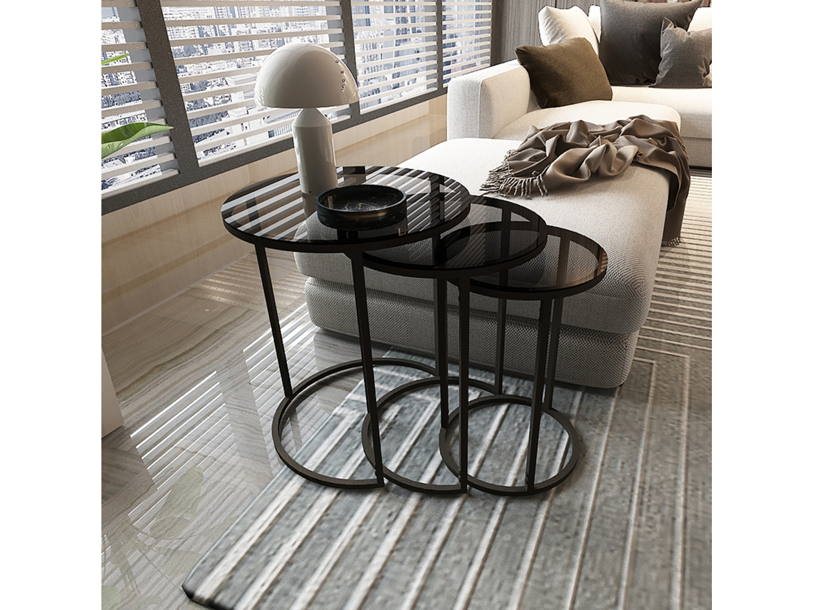 Mesa de Apoyo [EN.CASA] (Negro - Metal - 58 x 50 cm)