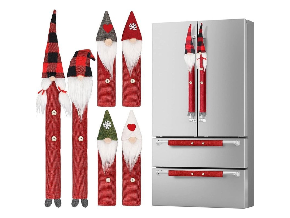 Juego De 8 Fundas Para Tiradores De Nevera Con Forma De Gnomo Navideño - Adorables Gnomos Suizos