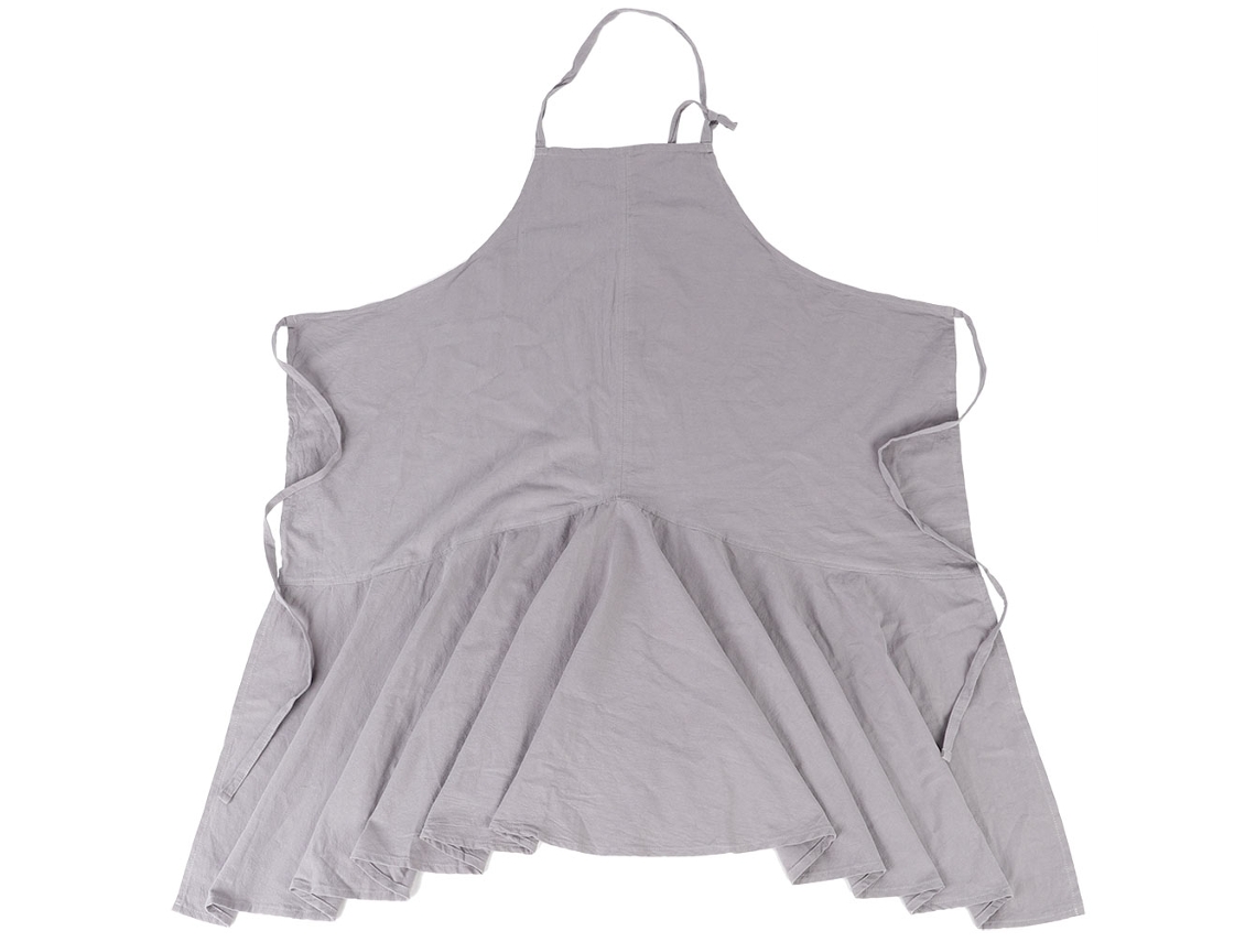 Delantal Algodón Lino Forma Cola De Pescado Para Cocinar Hornear Tienda De Flores Trabajo Delantal Limpio Gris
