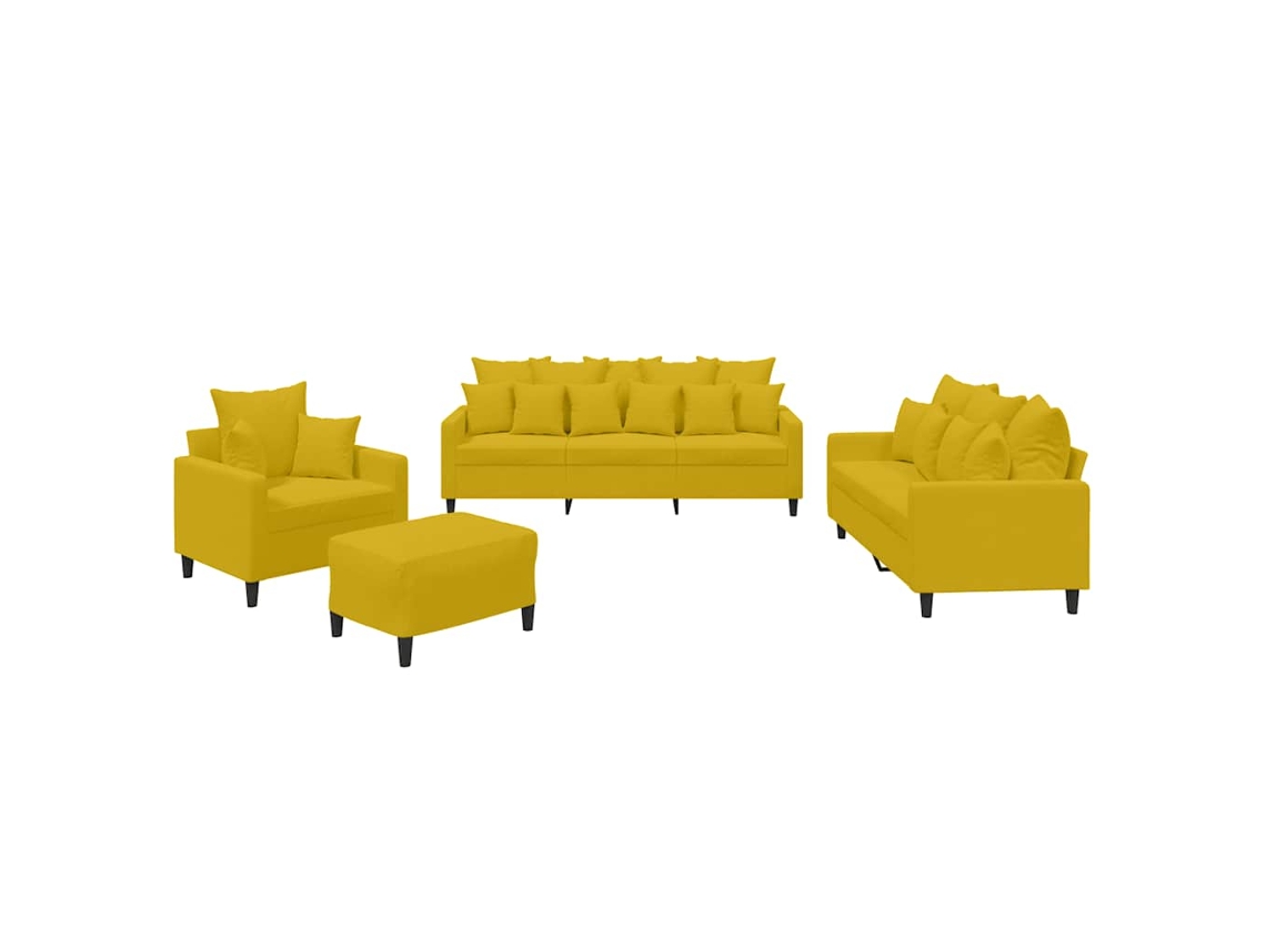 Maison Exclusive - Juego De Sofás Con Cojines 4 Piezas Terciopelo Amarillo