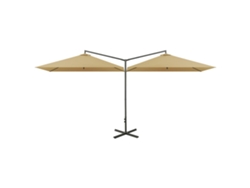 Maison Exclusive - Sombrilla Doble De Jardín Con Palo De Acero Taupe 600x300 Cm