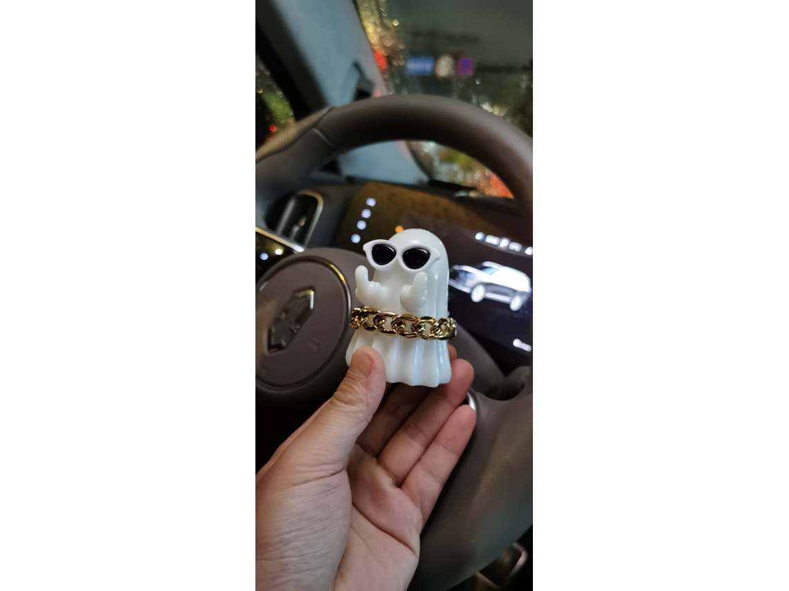 Bonita estatua de fantasma de dedo medio blanca, mini fantasma para decoración de Halloween y mesa de centro Viewleaf
