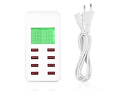 Smart Estación De Carga Usb Rápida De 8 Puertos Con Lcd Para Dispositivos Iphone/android