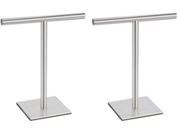 Suporte Para Toalha De Mão De Banheiro (2 Unidades), Em Aço Inoxidável, Modelo Independente, Cor Prata