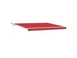 Toldo retráctil rojo de 400x300 cm en poliéster y metal, MAISON EXCLUSIVE