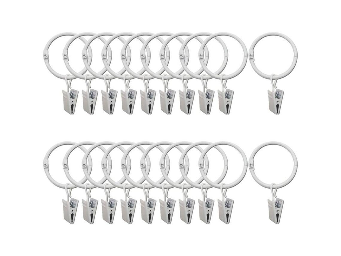 2026-3647-anillos De Cortina Con Clip Decorativo Linjou 20 Piezas Resistente A La Corrosión 3.2cm