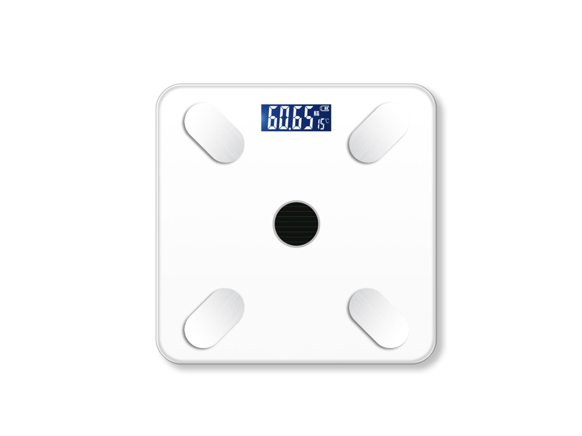 Báscula de baño digital Yuysan compatible con conexión a aplicación móvil, Bright Energy, carga USB, color blanco A