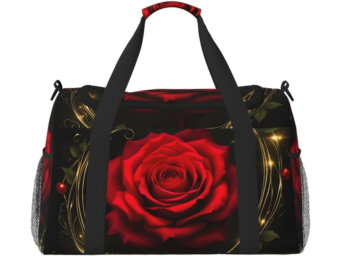 Bolsa de viaje compacta e impermeable, modelo rosa, con cremallera, plegable, ergonómica, para viajes y gimnasio.