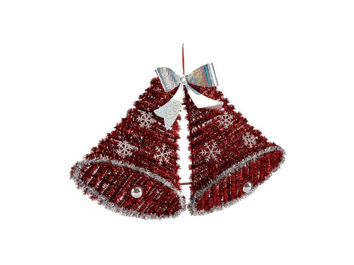 Adorno Navideño Luz LED Campanas Rojo Blanco (30,8 x 5,4 x 50,5 cm)
