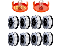 Paquete De 8 Carretes De Hilo Con 2 Tapas Para Desbrozadora Black+decker Af-100-3zp Henten Home
