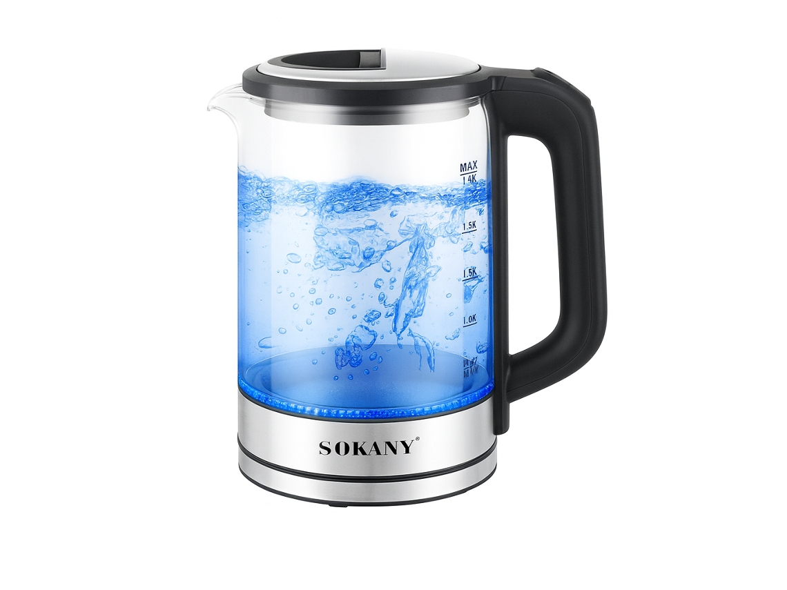 Jarra eléctrica 2,5l 1500w Sokany Sk 09013 Negro Gris
