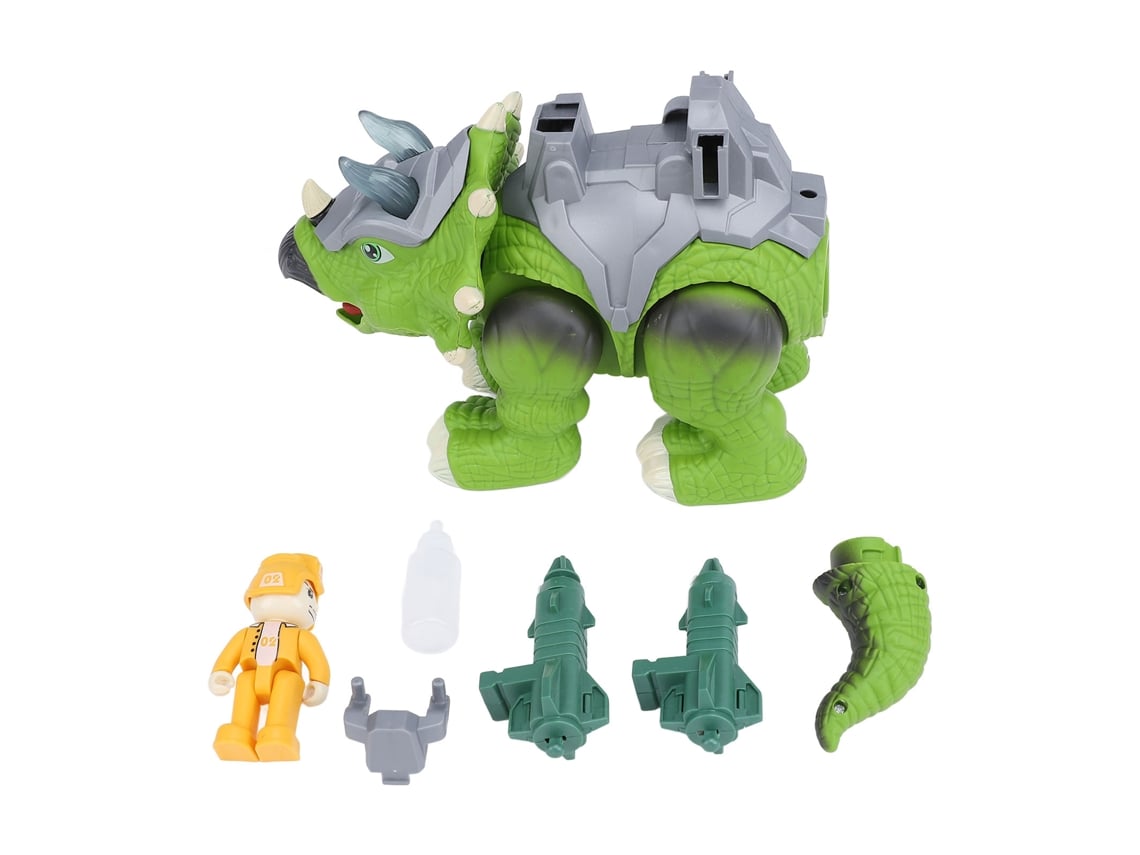 Brinquedo Dinossauro Elétrico Com Spray Som Luz Caminhante Interativo Verde