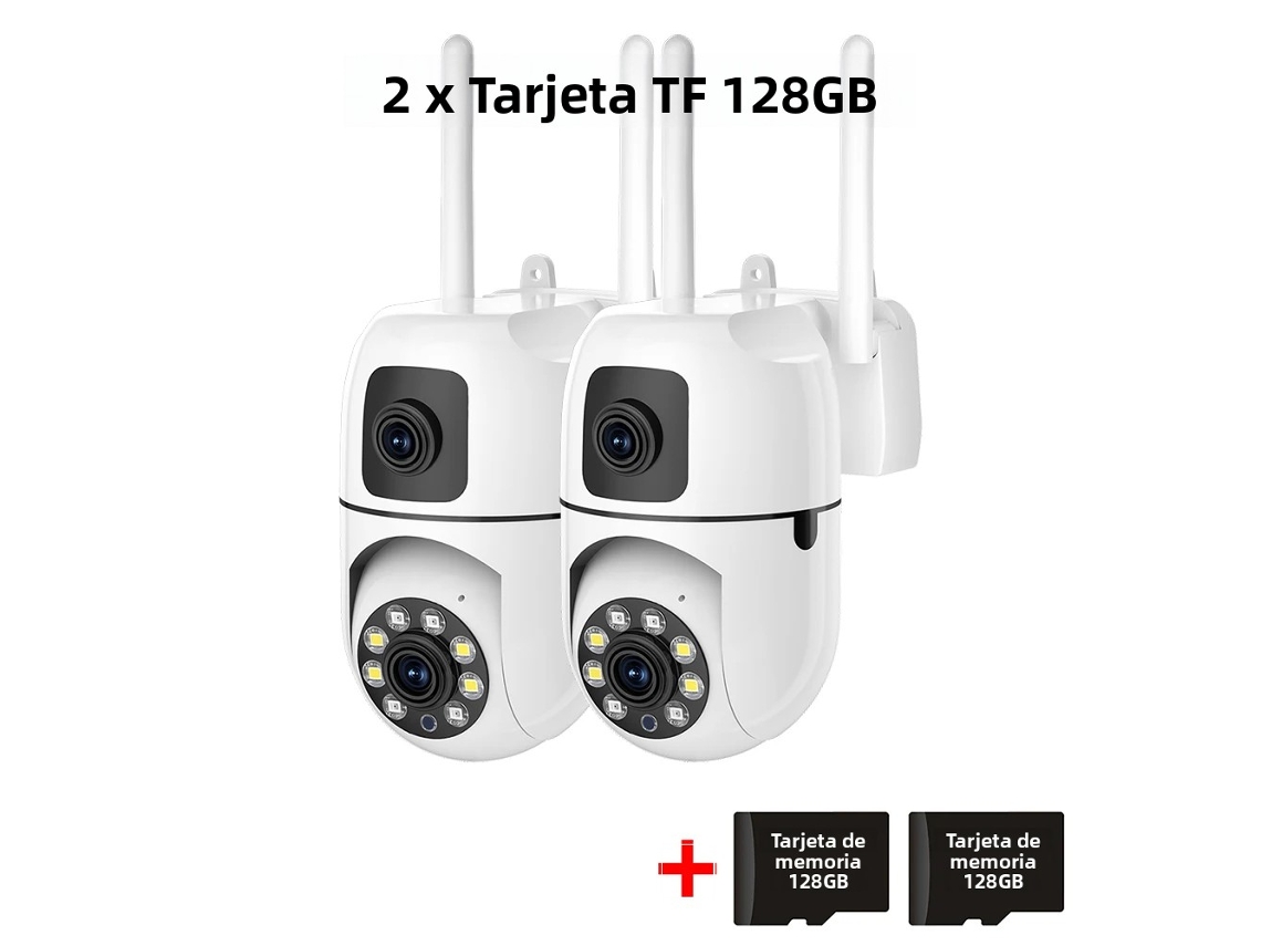 Cámara De Red Ip Ptz Wifi Hd De 8 Mp Con Visión Nocturna (paquete De 2, 128 Gb)