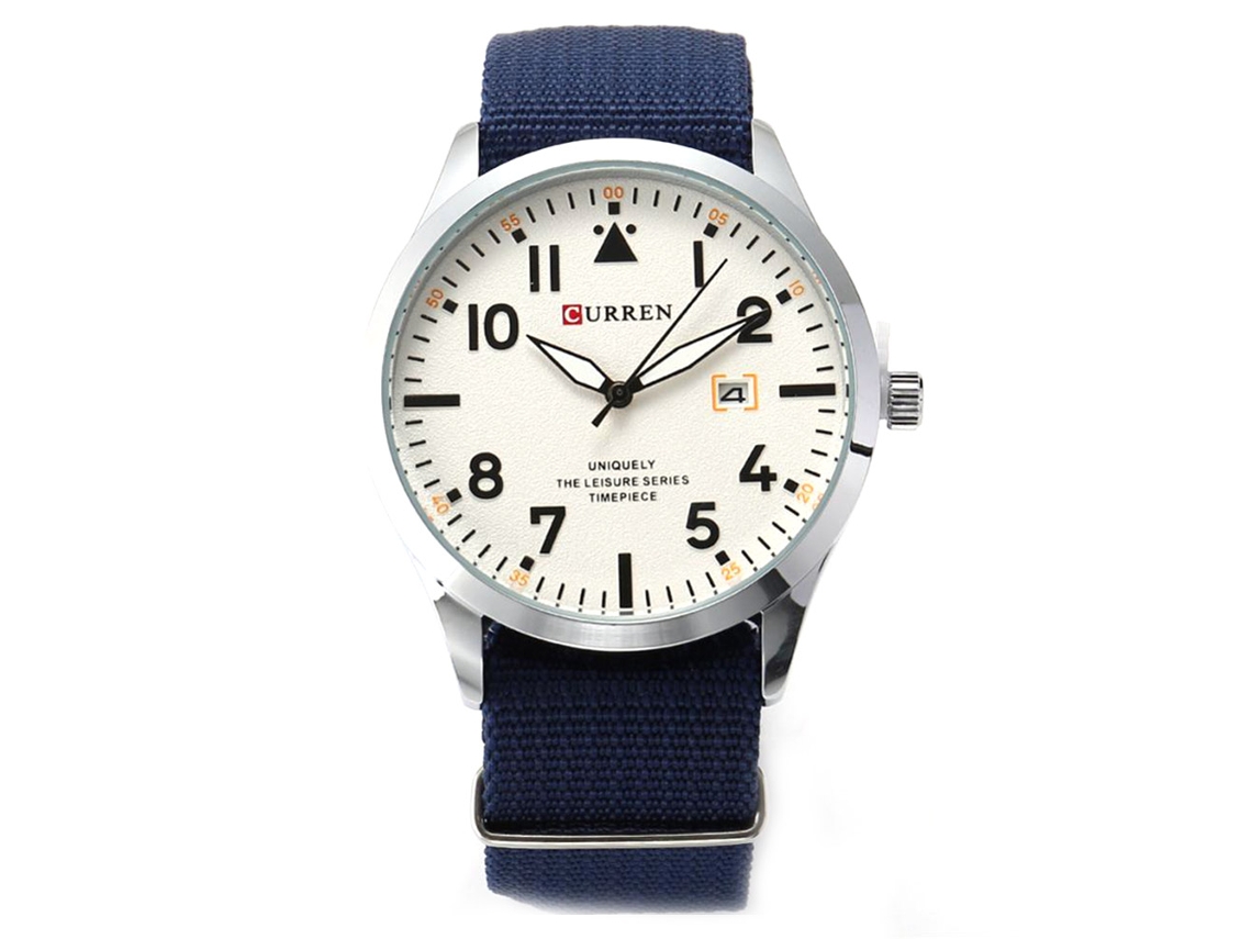 Reloj De Moda Para Hombre Zhoulianfa, Correa De Nailon, Cuarzo, Esfera Redonda, Gris.