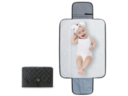 Bolsa cambiadora para bebé, portátil, plegable, impermeable, lavable, para guardar pañales de madre y bebé (negro)