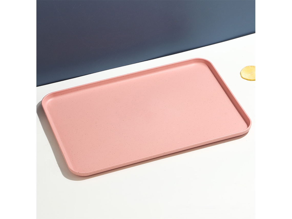 Bandeja rectangular de plástico para uso en restaurantes y hogares, ideal para té y vasos. Mdug (rosa G)