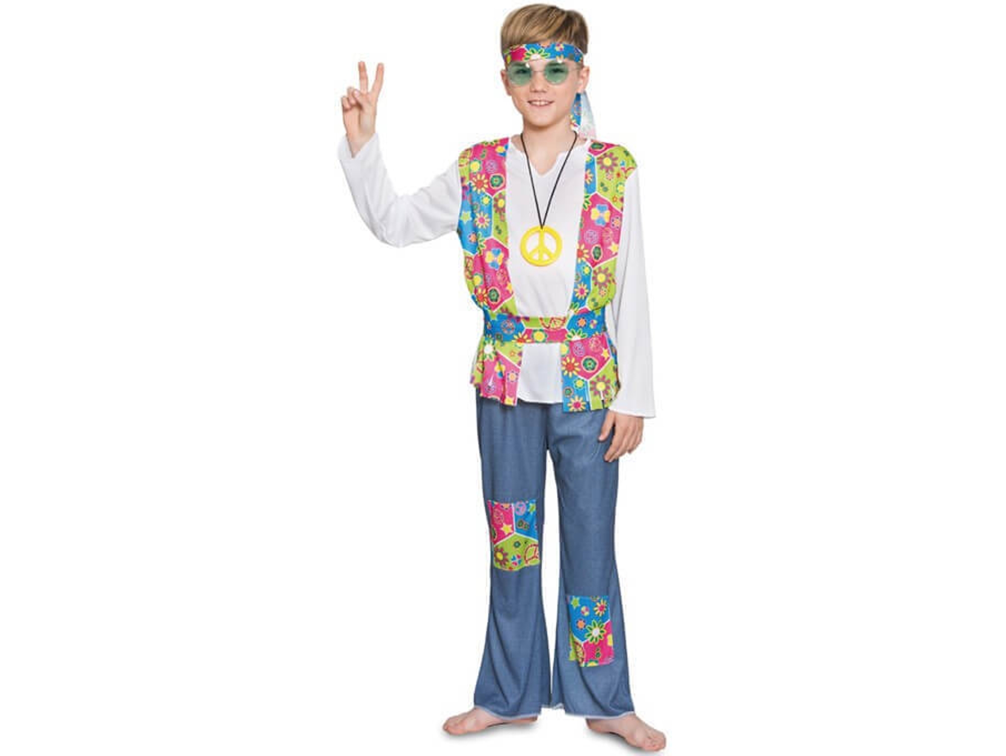 Disfraz de Niño DISFRAZZES Hippie Floreado (Talla: 7 a 9 años)