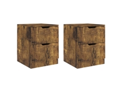 Maison Exclusive - Mesitas Noche 2 Uds Madera Ingeniería Roble Ahumado 40x40x50 Cm