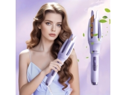 Tenaza Rizadora Automática Iónica 4 Niveles Calor Doble Voltaje, Portátil Para Maleta Viaje, Funciona Cualquier Enchufe, Todo Cabello