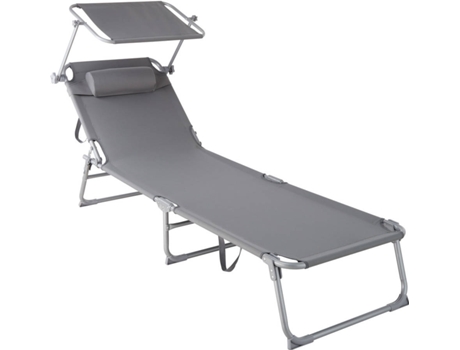 Tumbona TECTAKE Chloe (Gris - Acero - 161x68x111 cm)