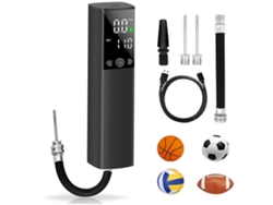Bomba de aire eléctrica inteligente para balones deportivos, color negro, con manómetro preciso, Gusshious