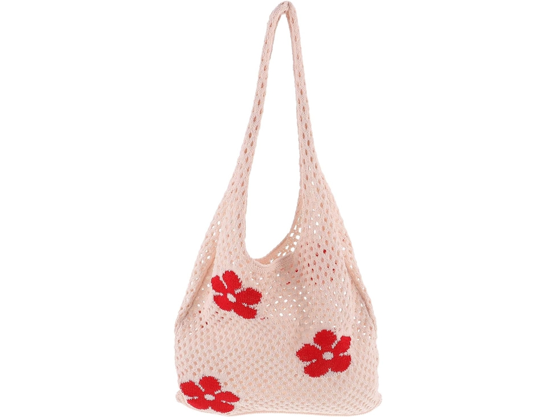 Bolsa De Malha Branca Para Praia E Compras, Bolsa Grande, Leve E Durável, Ideal Para O Verão.