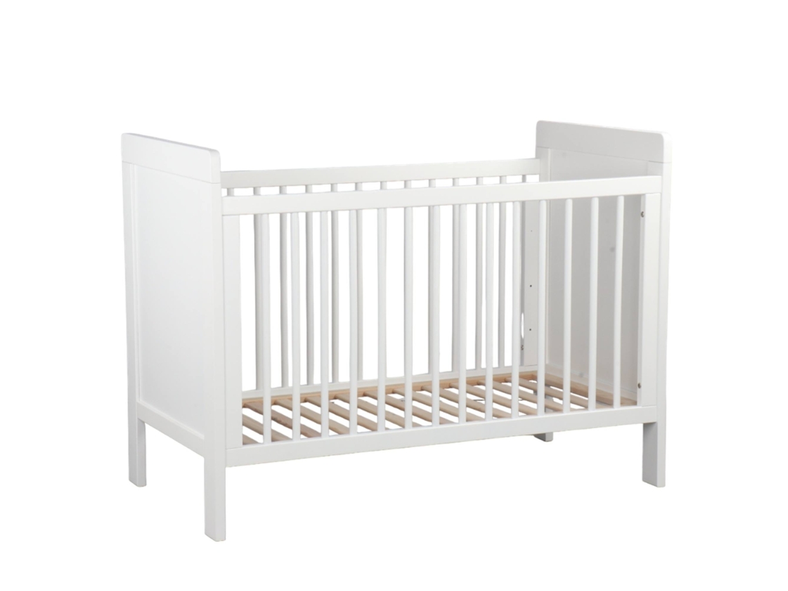 MUEBLEAR Cuna 'Pauline' con 3 Posiciones de Altura del Colchón Blanco