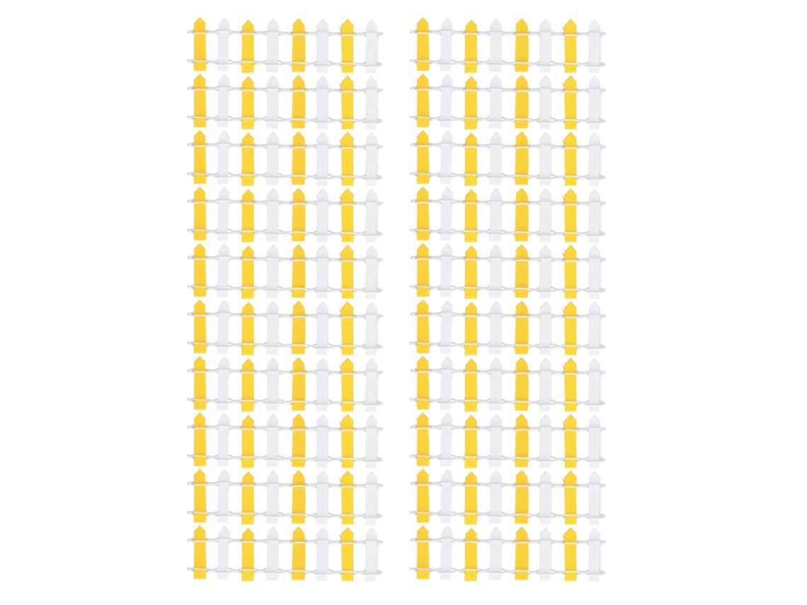 20 Piezas De Vallas Miniatura Para Jardín O Casa De Muñecas, Escalas 1/12 Y 1/6, Color Amarillo Y Blanco.