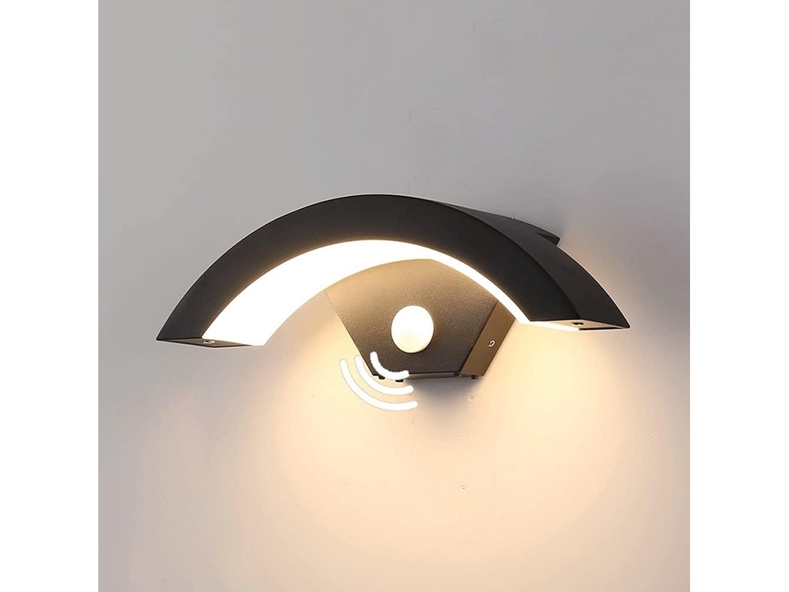 Aplique Mural De Metal Negra Hermético Ip65 Led