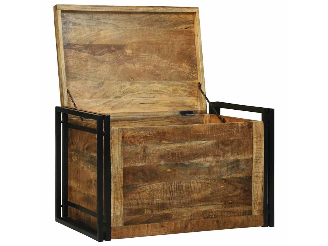 Maison Exclusive - Caja De Almacenamiento 80 X 50 X 50 Cm Madera De Mango Rugosa