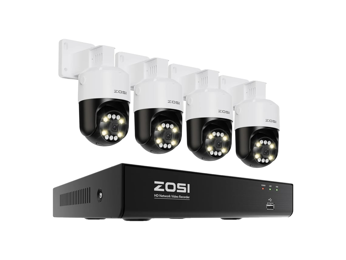 Sistema de cámaras de seguridad, 8 canales, resolución HD, 4 cámaras de 5 MP, sin A