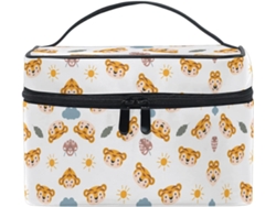 Neceser De Viaje Cuero Con Cremallera Portátil Organizador Para Mujer Diseño