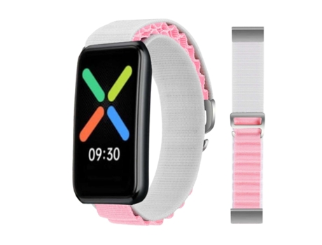 Correa Alpine G-Hook Ajustable Oppo Watch Free Blanco y Rosa